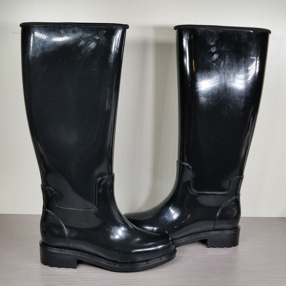 Melissa Fullness Tall Rain Boot, Black Gloss